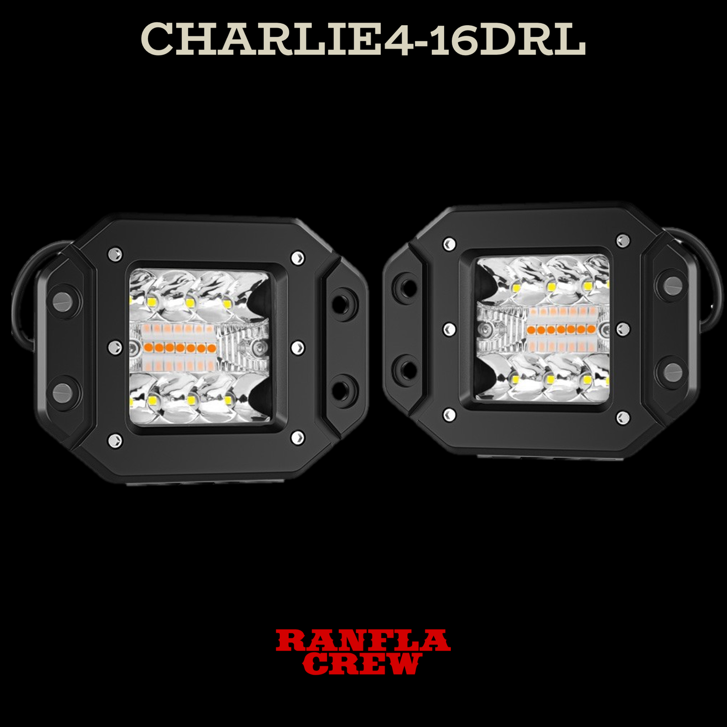 Kit de Faros Auxiliares 4" 48W. Empotrables, función dual. CHARLIE-16DRL