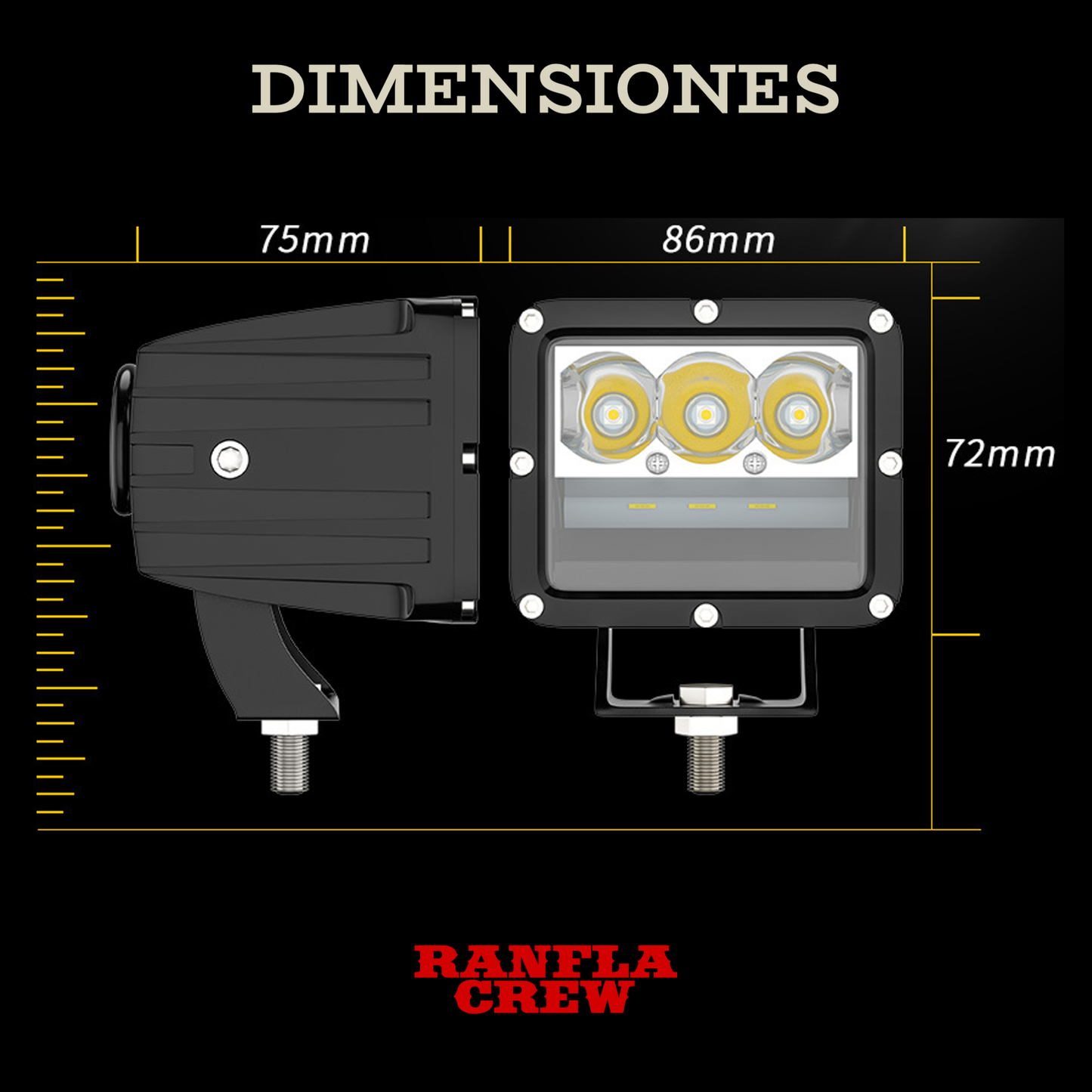 Faro Auxiliar de 3" 18 W. Función dual. BETA3-66DRL