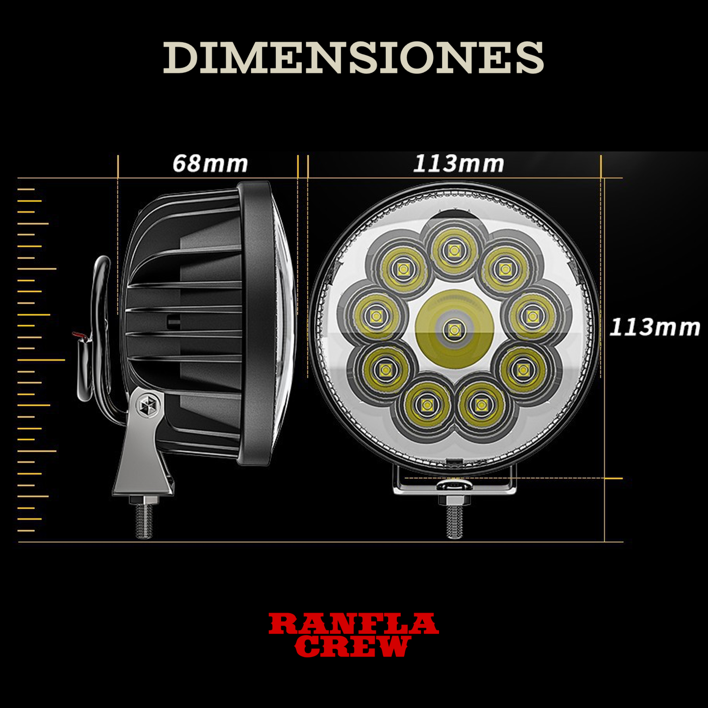 Kit de Faros Auxiliares 4" 60W. 2 piezas. DELTA4-10